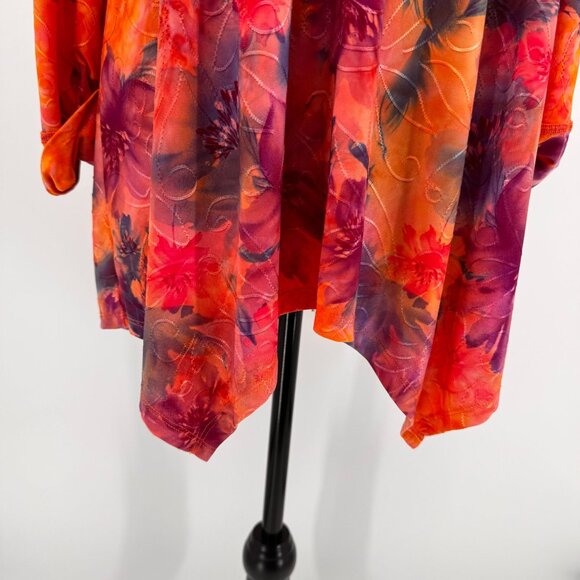 Cocomo Woman Floral Asymmetrical Hem Tunic Top Womens 1X Y2K Colorful Going Out - Picture 5 of 7